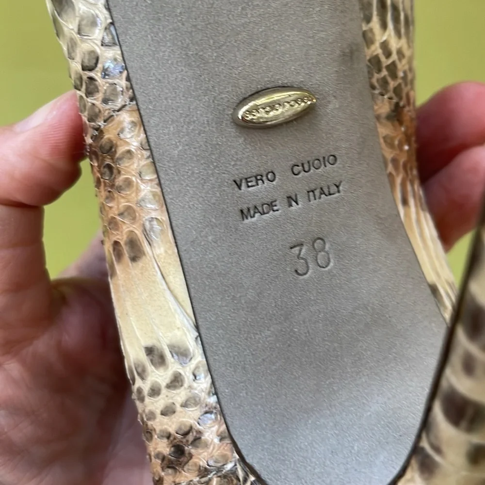 Multicolored Sergio Rossi snake skin platform